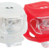 Far BIKEFUN PIXIE set F+S 2+2 LED, alb+roşu - JY-267-2B-SET