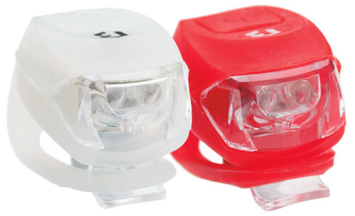 Far BIKEFUN PIXIE set F+S 2+2 LED, alb+roşu - JY-267-2B-SET